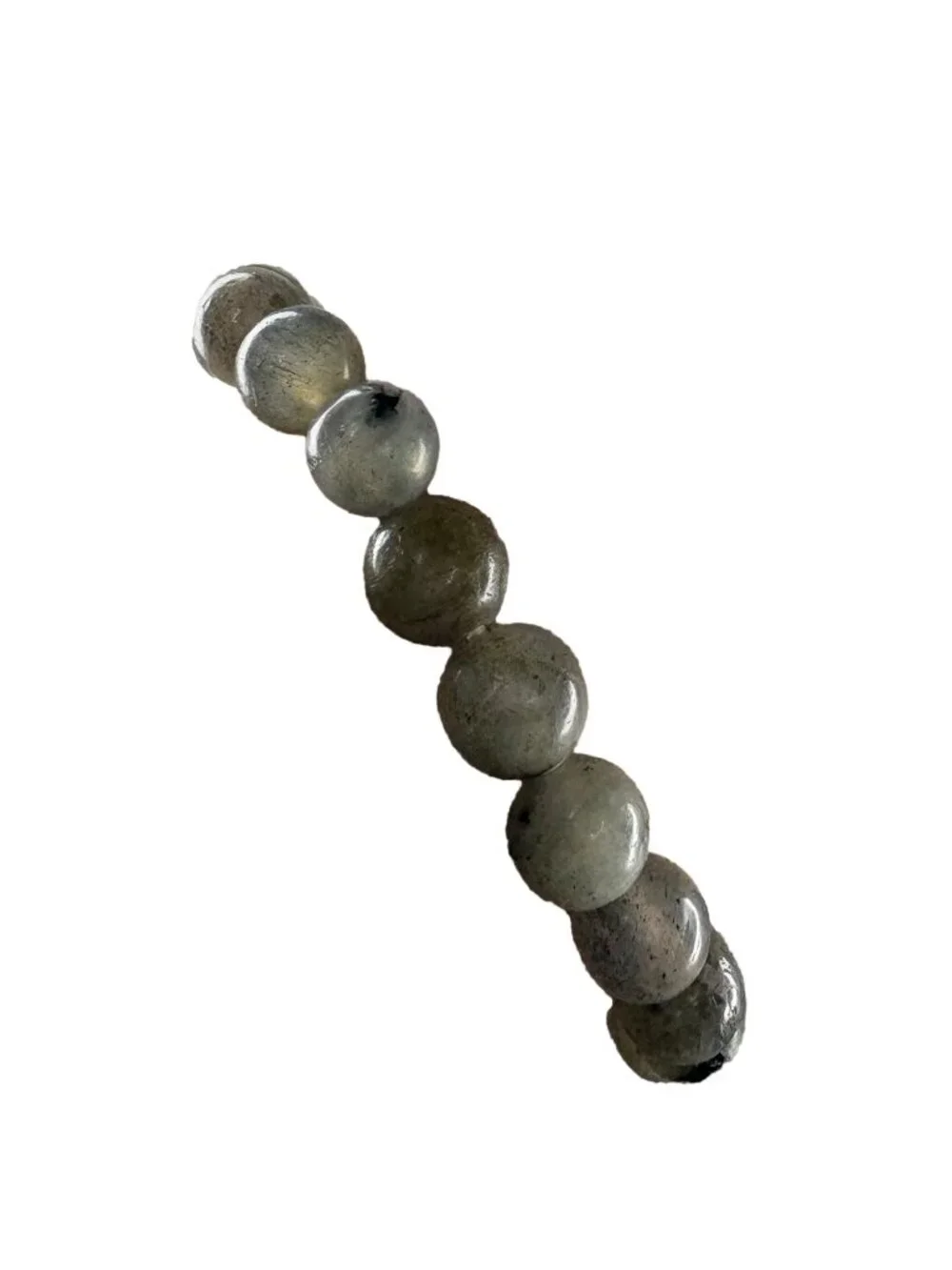 8mm Natural Grey Labradorite Bead Bracelet Genuine Crystal Custom Size Flas